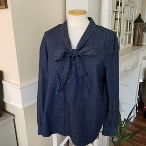 Banana Republic Denim Bow Top